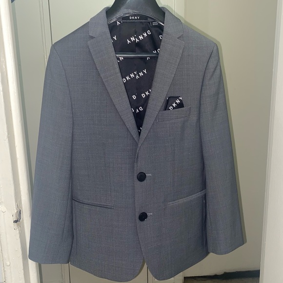 DKNY Kids Gray Blazer and Pants Set Like New - Picture 3 of 14